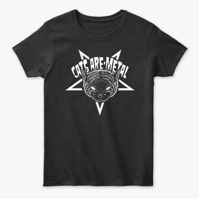 Cats are Metal Pentagram Logo Tee