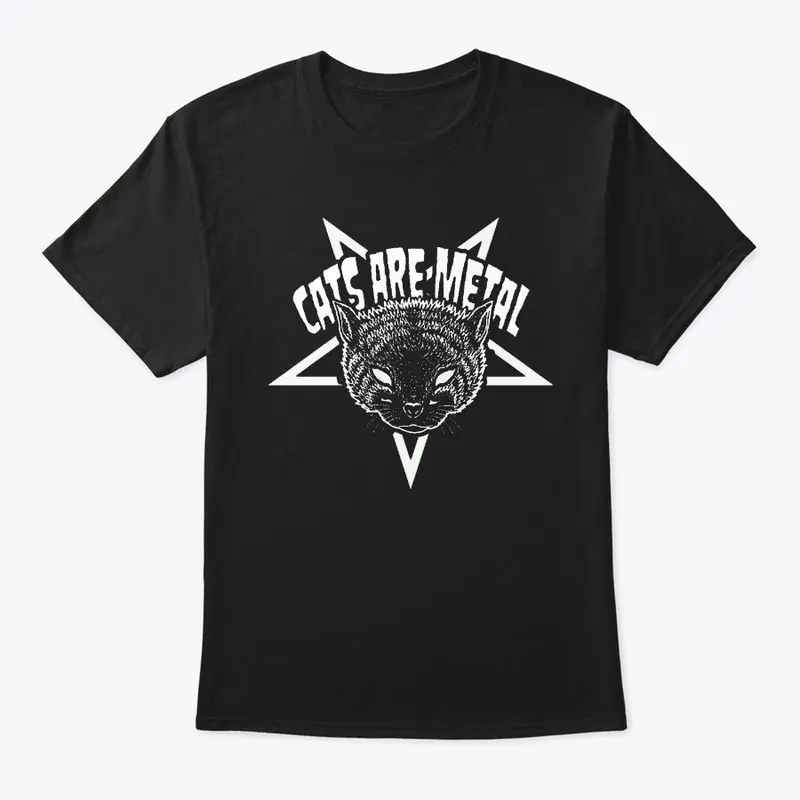 Cats are Metal Pentagram Logo Tee